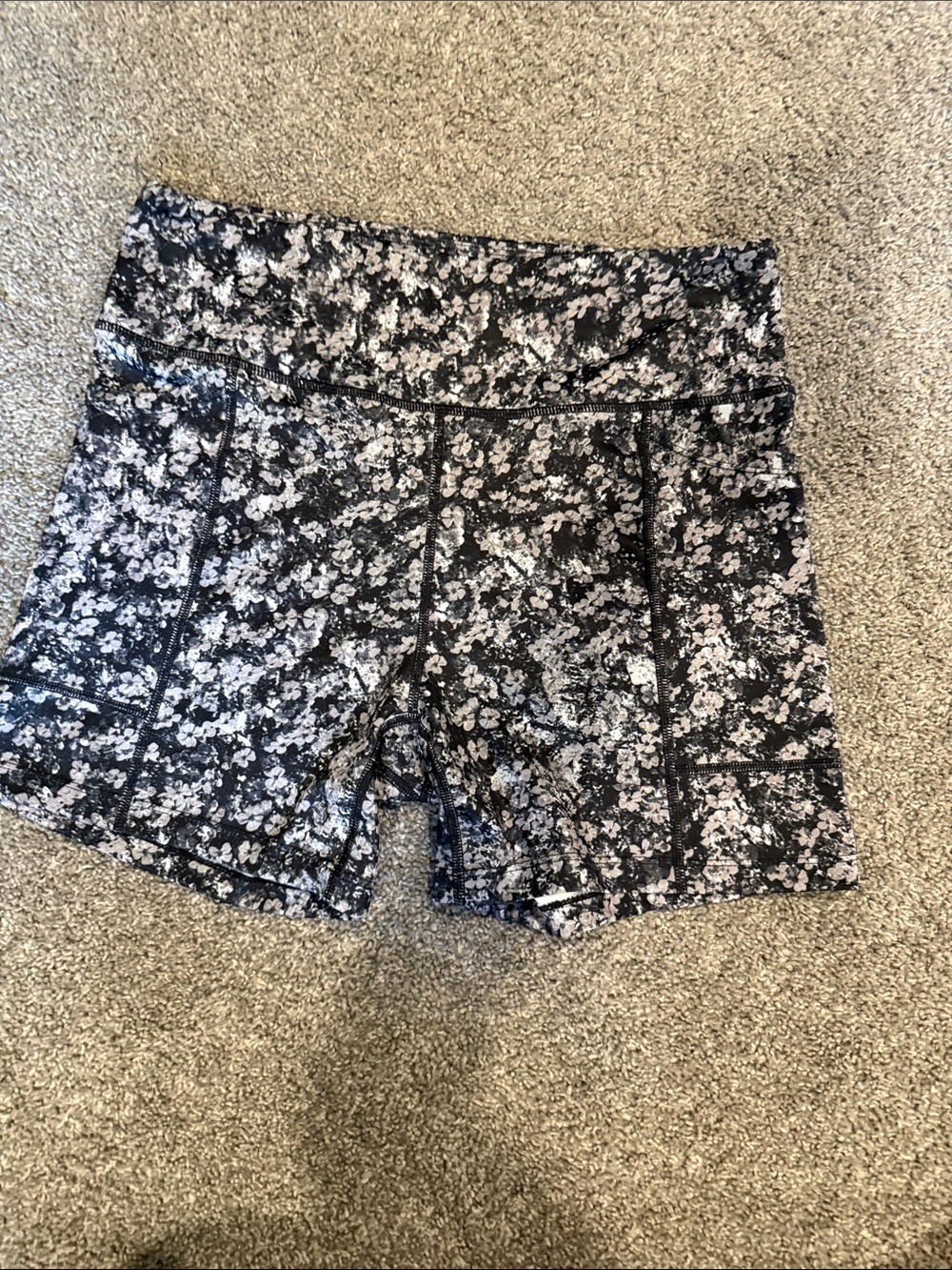 Pro Player Black and White Floral Bike Shorts